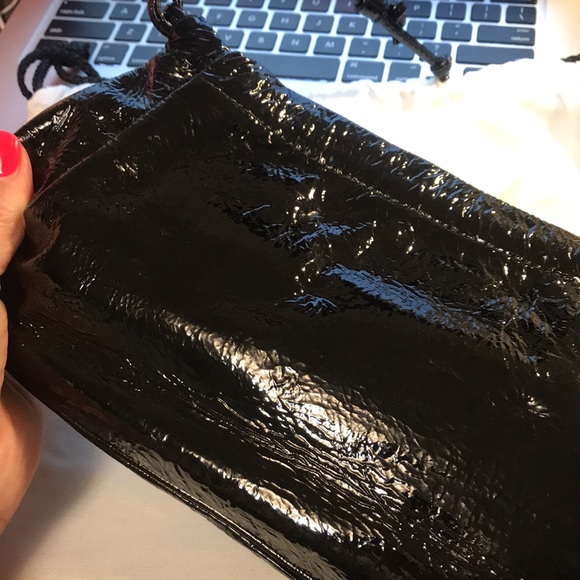 Hayden-Harnett  Black Patent Leather Clutch Floral VEGAN NYC Designer - Picture 7 of 7